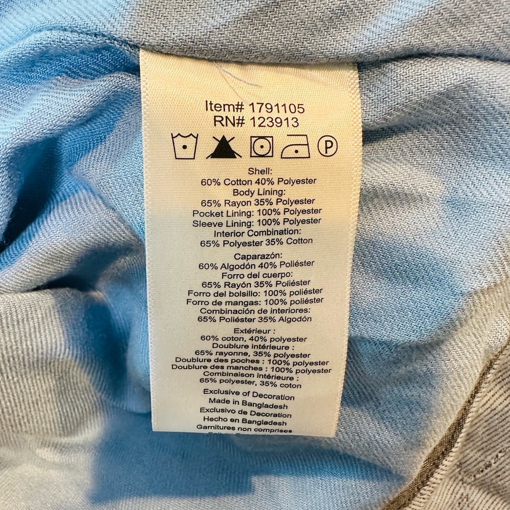 Jachs Girlfriend Blue quilted chore-style jacket size Large - Picture 7 of 7